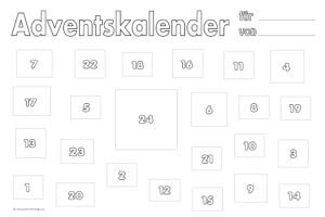 Adventskalender-Druckvorlagen mit 24 Fenstern Adventskalender-Druckvorlagen mit 24 Fenstern